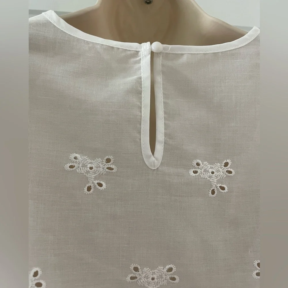 **NEW** SHEIN White Eyelet Blouse - XS